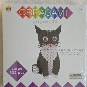 3D Origami Black and White Cat Kit
